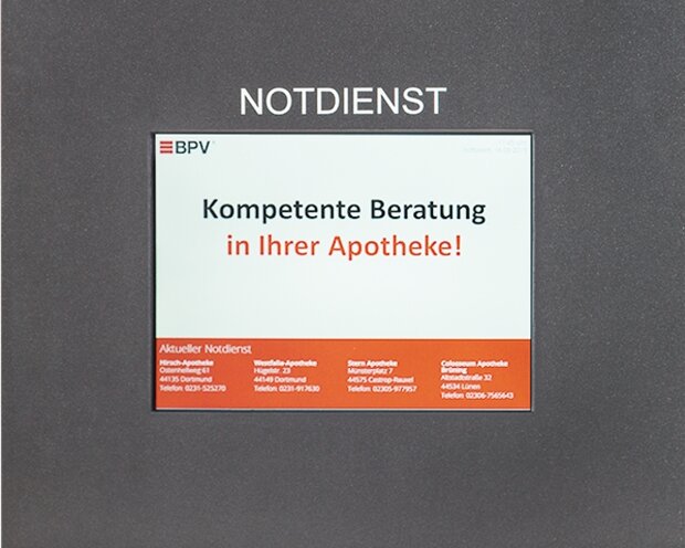 Apotheken Abholfach und Notdienstanzeige